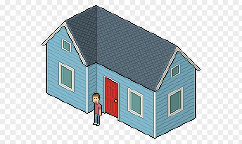 Pixel Art Building House Isometric Projection Video Game Graphics Drawing PNG