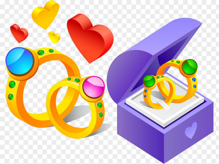 Valentine Hearts Ring Vector Material PNG