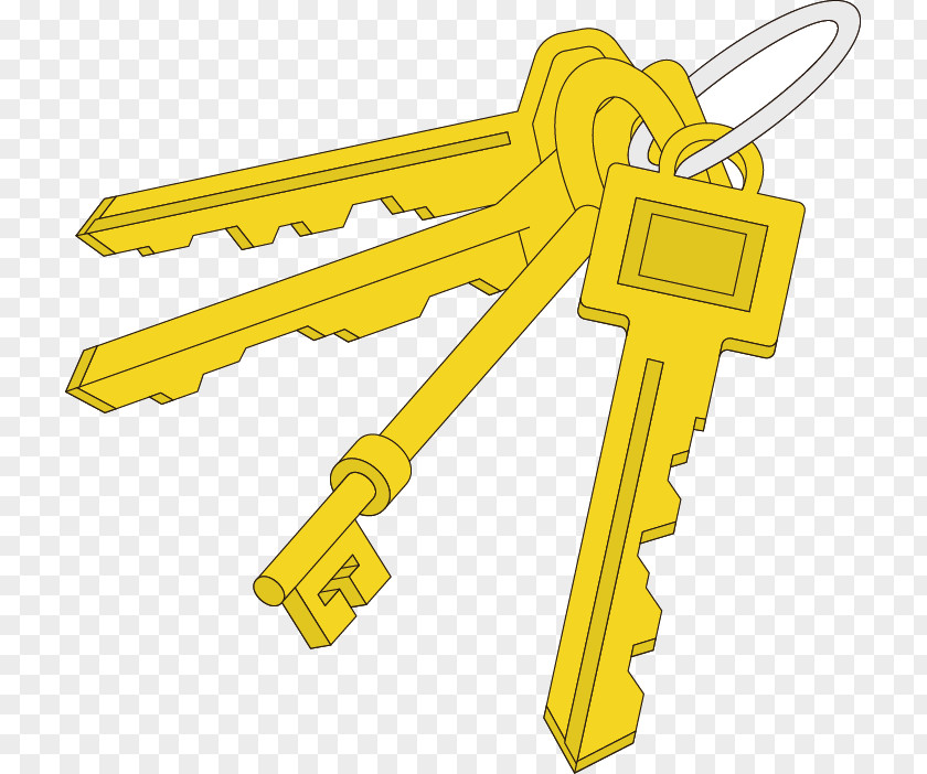 Vector Cartoon Key Household Goods PNG