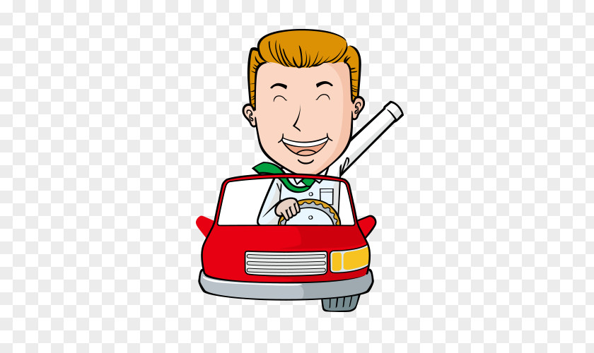 Cartoon Character Driving Car Clip Art PNG