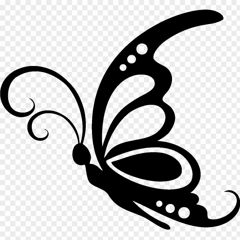 Hand-painted Butterfly Silhouette Drawing Stencil Clip Art PNG