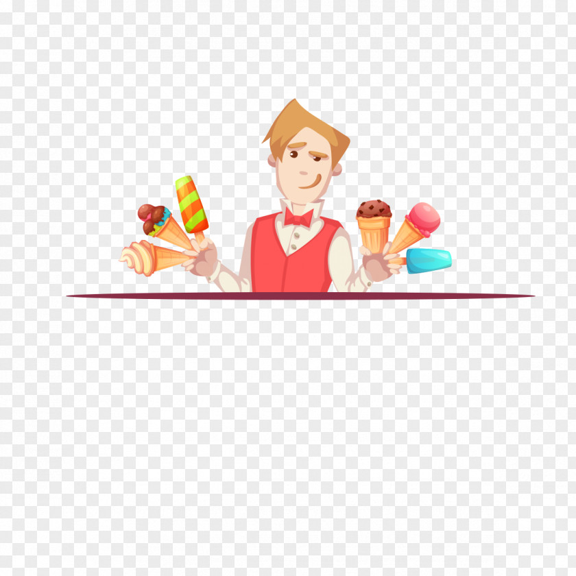 Ice Cream Waiter Food Photography PNG