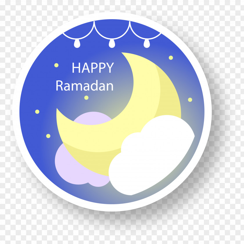 The Blue Moon Label Round Eid Circle PNG