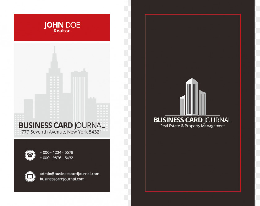 Vertical Version Of The Card Business Visiting Template PNG