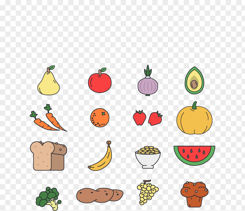 Hand Drawn Fruits And Vegetables Fruit Vegetable Auglis PNG