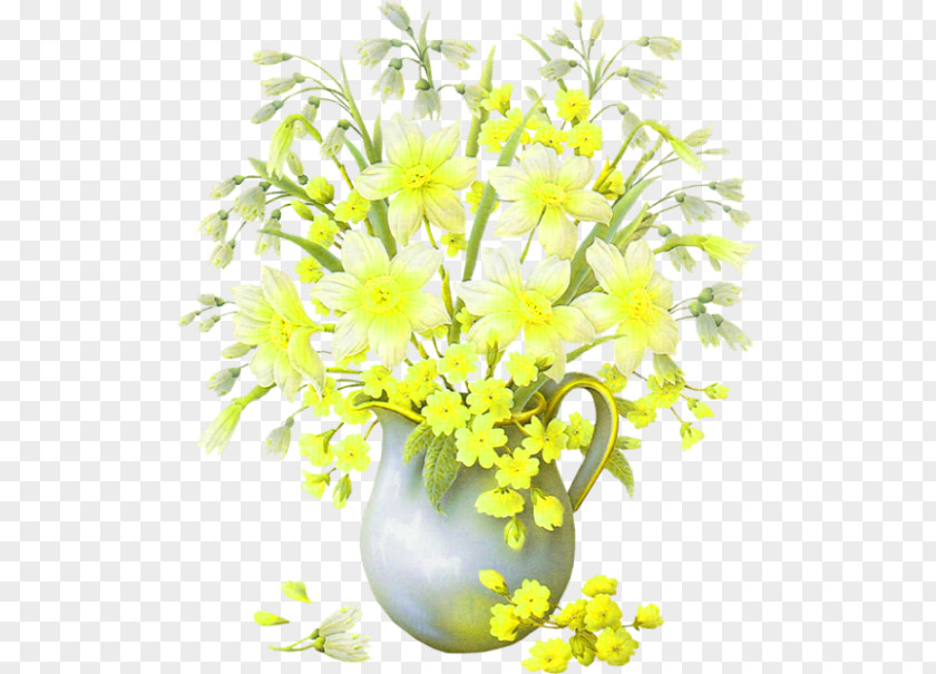 Yellow Flower Hand Painted Vase Decoration Pattern Flowerpot PNG