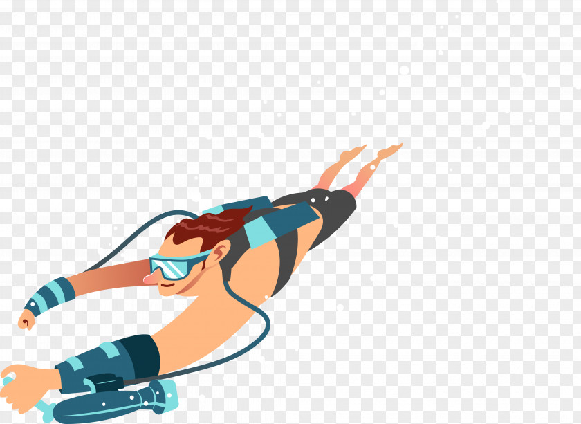 Bubbles Of Diving Cartoon Recreation Arm Illustration PNG