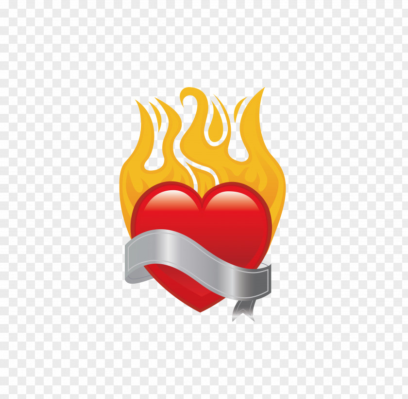 Fiery Heart Love Clip Art PNG