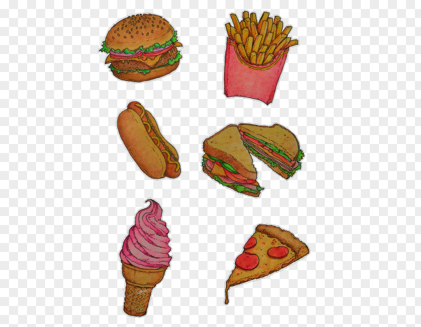 Junk Food Ice Cream Cones French Fries Sticker Fast PNG