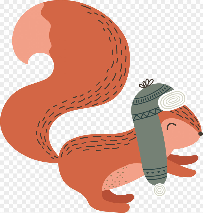 Vector Cute Little Squirrel Illustration PNG