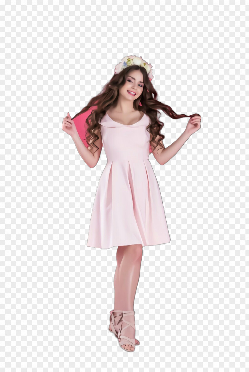 Aline Sleeve Clothing Pink White Dress Shoulder PNG