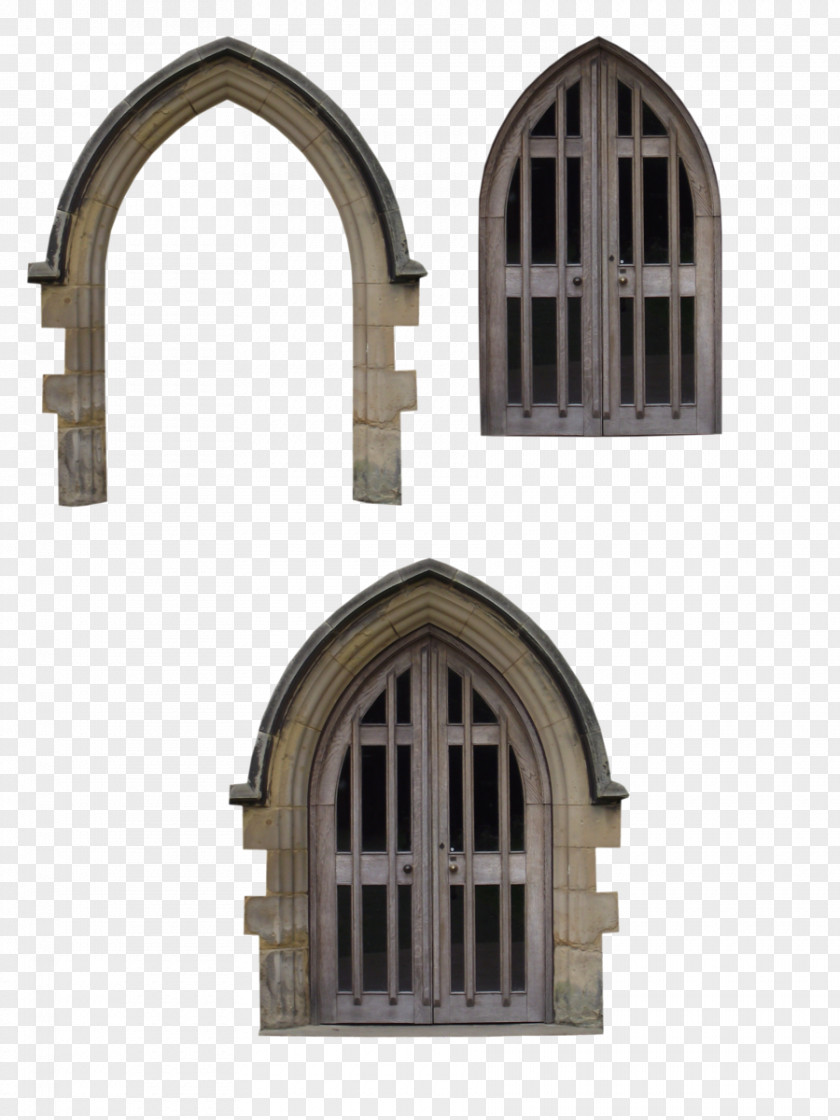 Arched Door Window Chapel Facade PNG