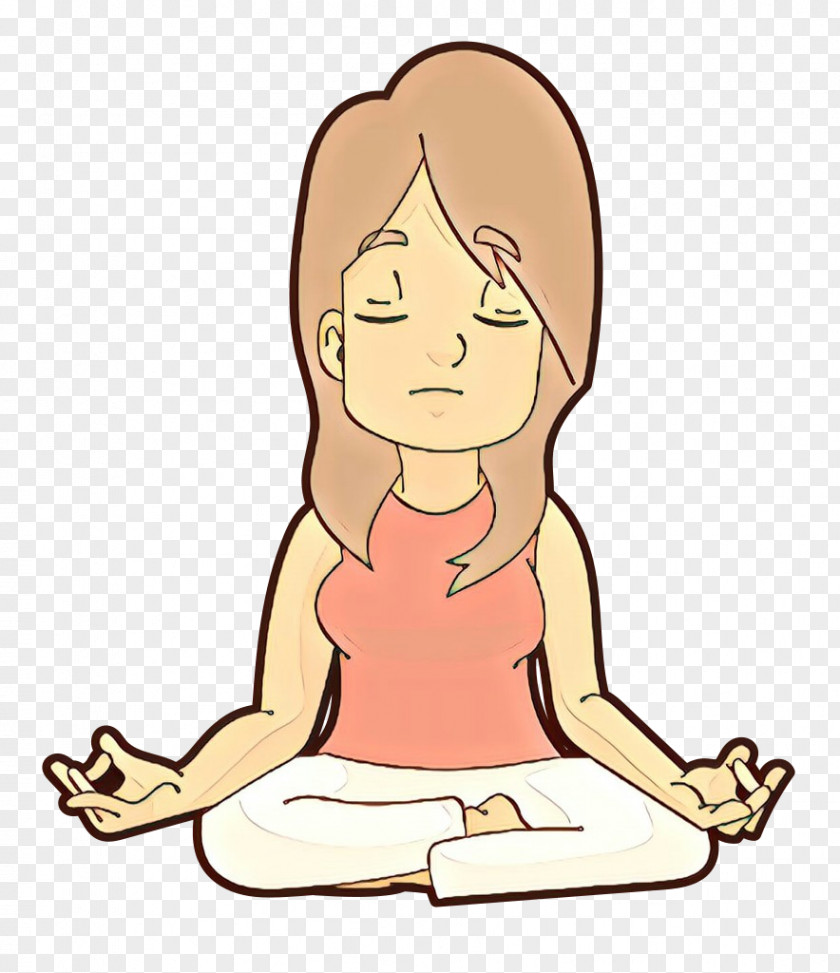 Finger Head Sitting Yoga Cartoon PNG