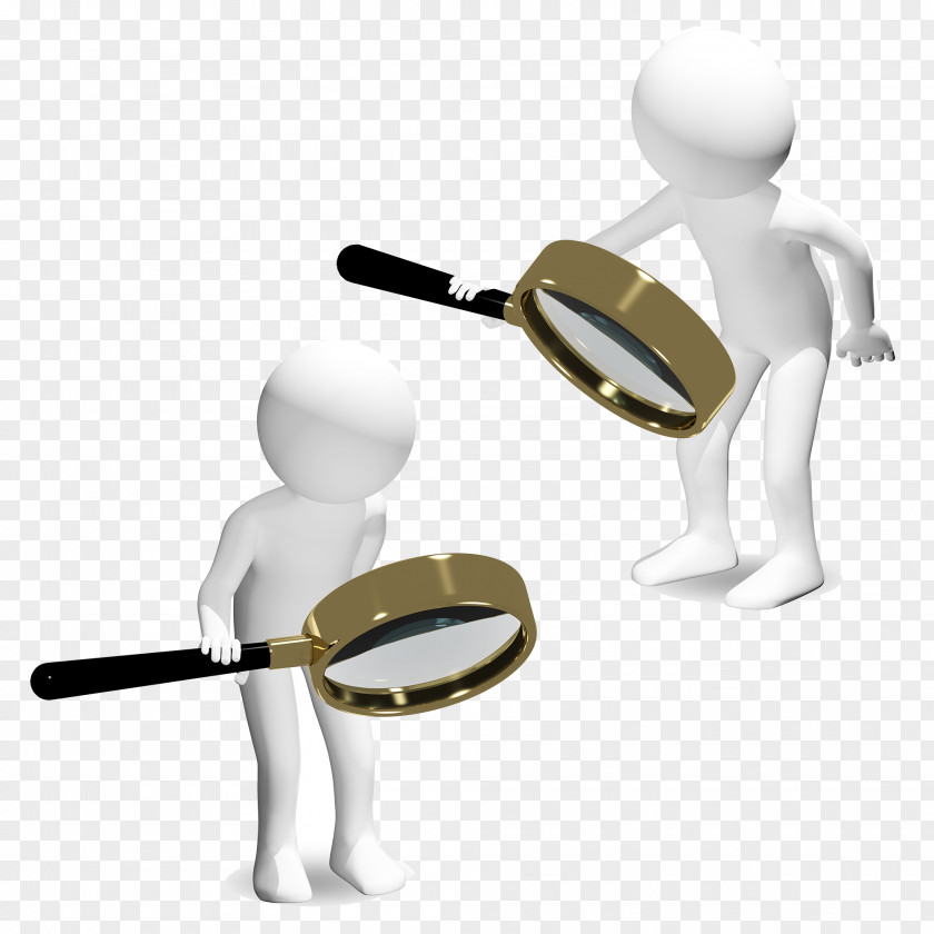 Holding A Magnifying Glass 3D Villain Illustration PNG