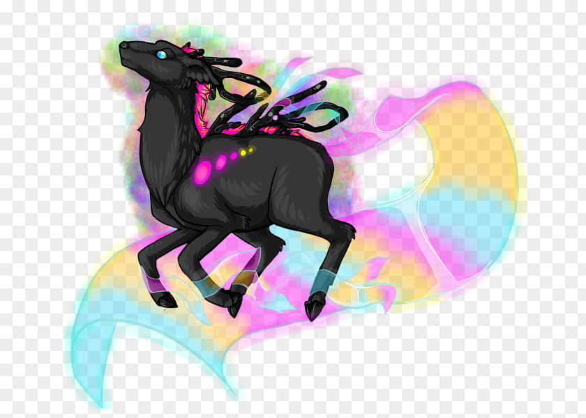 Mustang Unicorn Cartoon Pink M PNG