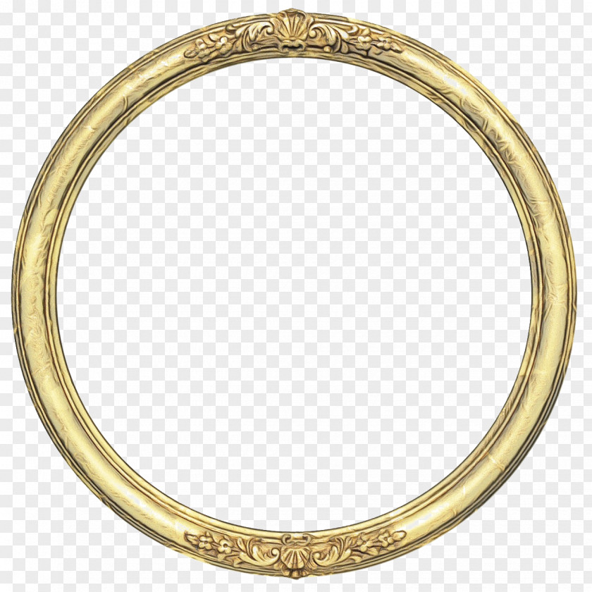 Oval Bangle Frame Gold PNG