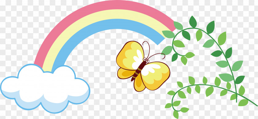 Rainbow Vector Element Butterfly Euclidean PNG