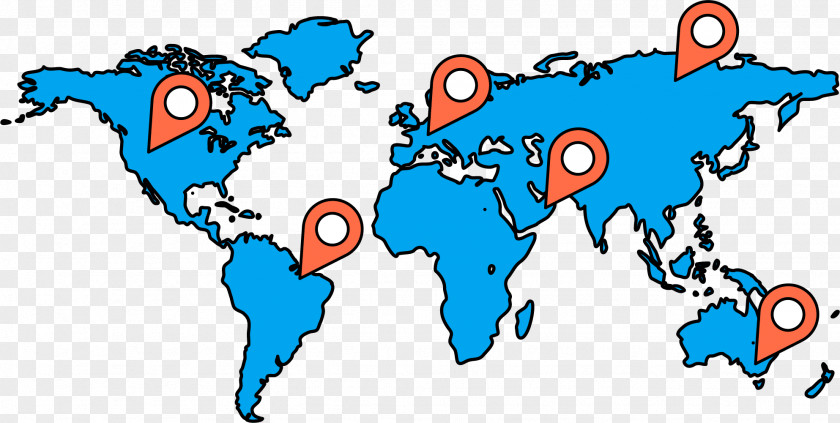 Blue Map World Globe PNG