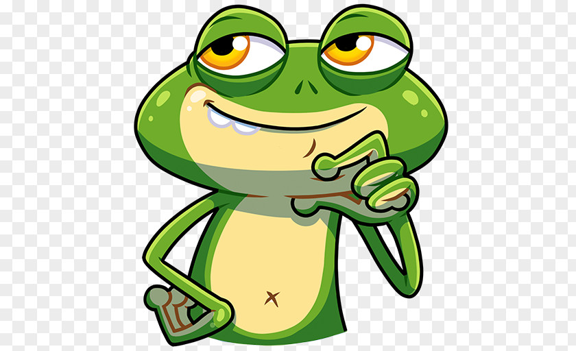 Frog Emoji Sticker Clip Art VKontakte Telegram Image PNG