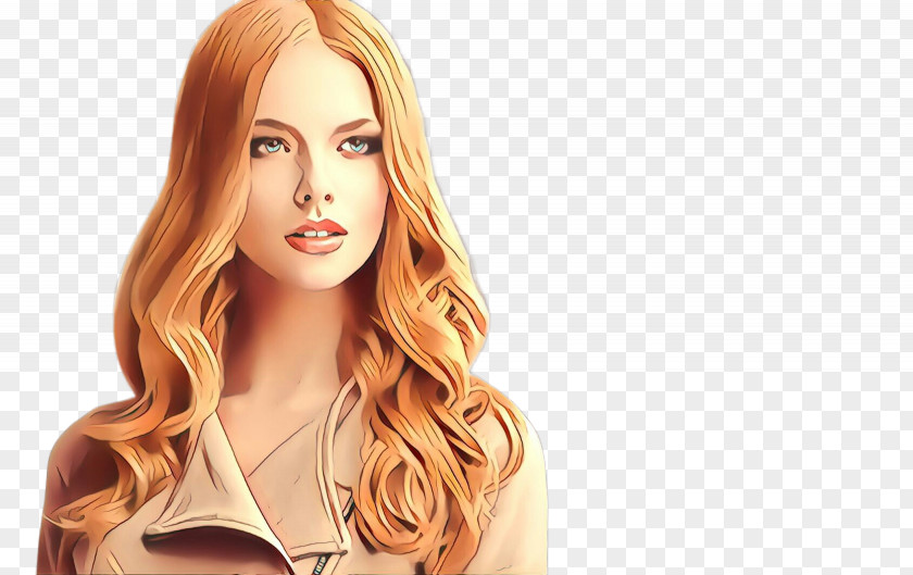 Layered Hair Beauty Blond Face Hairstyle Coloring PNG