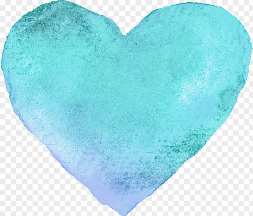 Aqua Heart Turquoise Teal Blue PNG