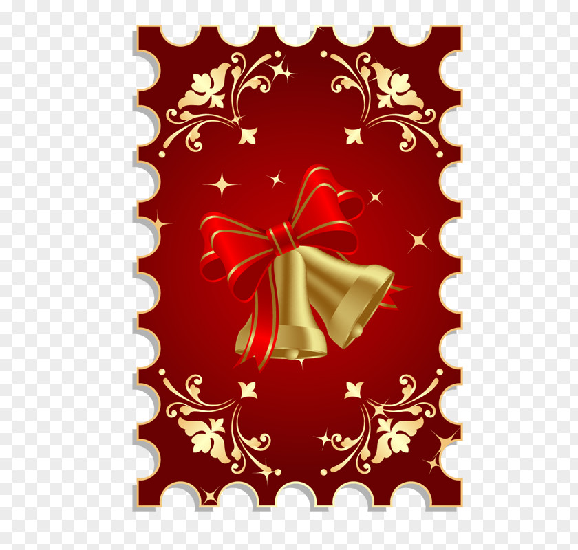 Bell Stamps Christmas Gift Postage Stamp PNG