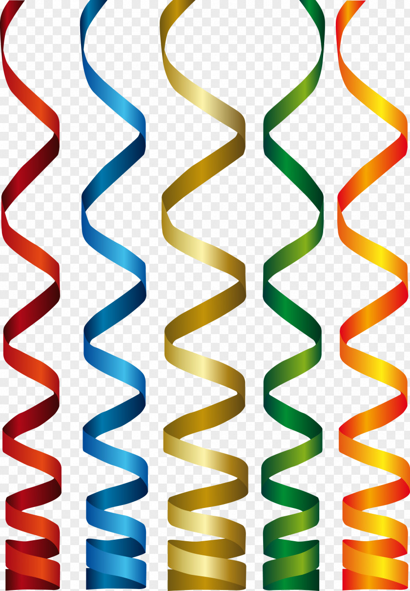 Holiday Serpentine Streamer Hairpin Turn Clip Art PNG