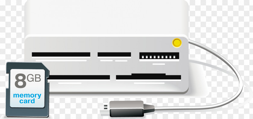 Vector Printer Memory Card Reader USB PNG