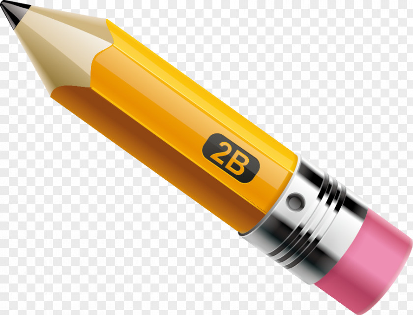 Yellow Pencil Red Rubber Element Eraser PNG