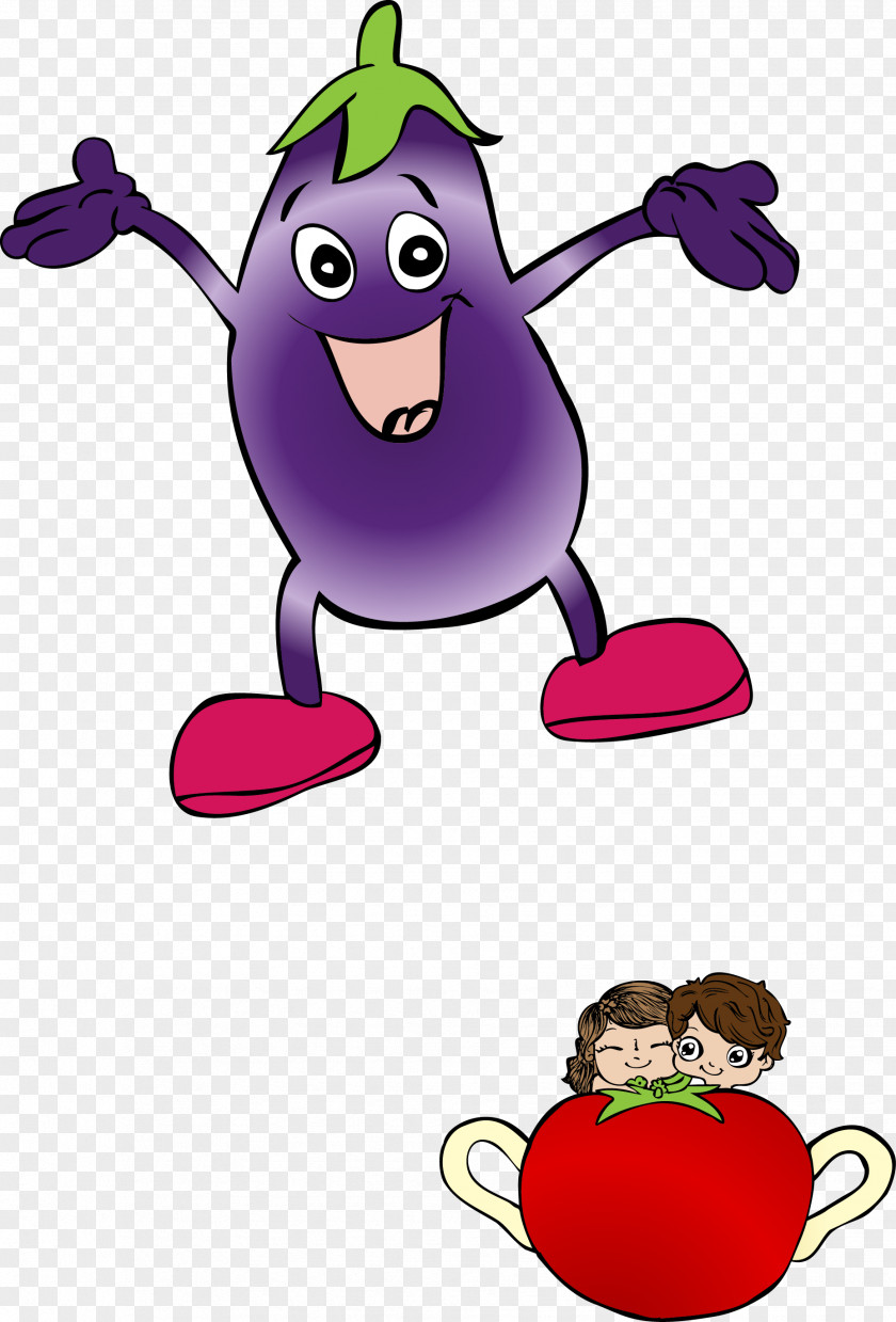 Eggplant Cartoon Characters Vector Download PNG