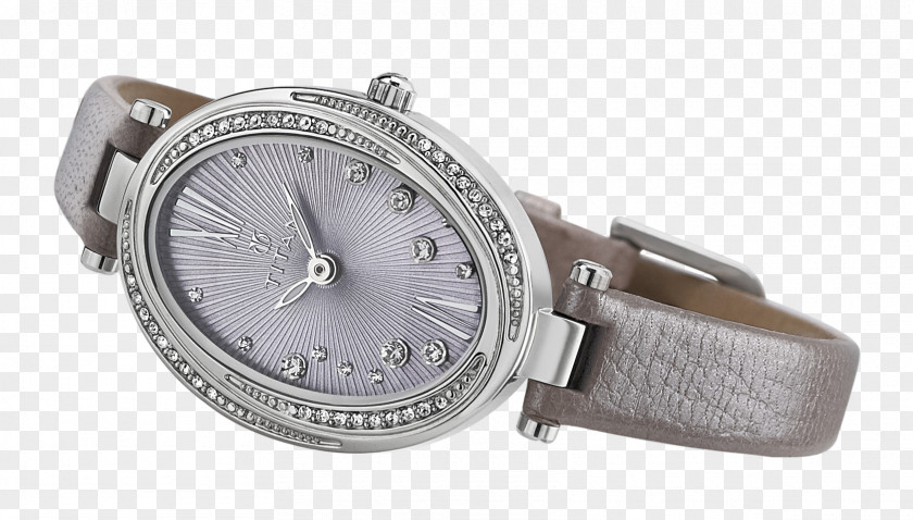 Ladies Watch Silver Strap PNG