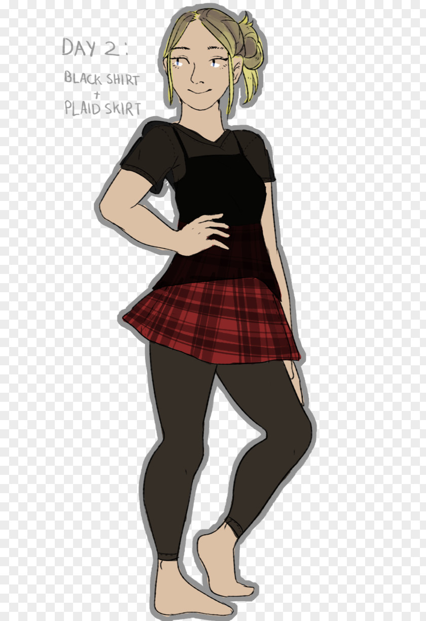 School Tartan Uniform Hip Cartoon Illustration PNG