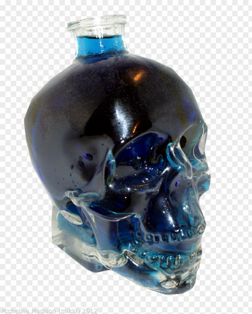 Glass Bottle Distilled Beverage Cobalt Blue Skull PNG