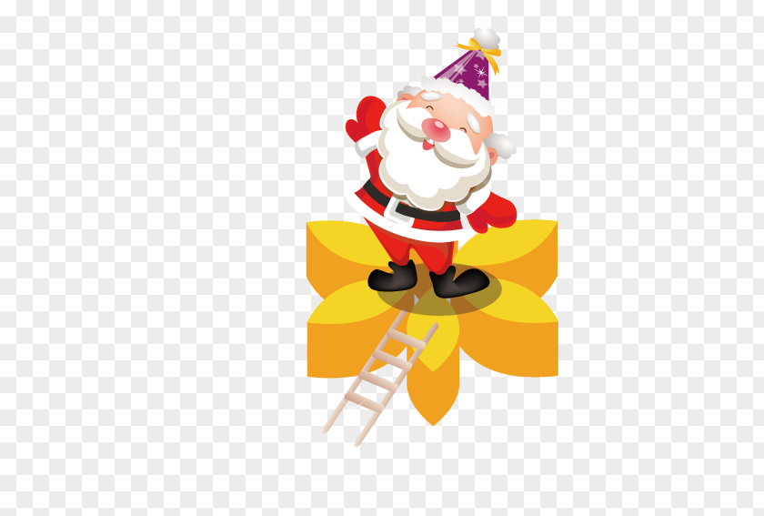 Santa Claus Standing On A Five-pointed Star SantaCon Christmas Gift PNG