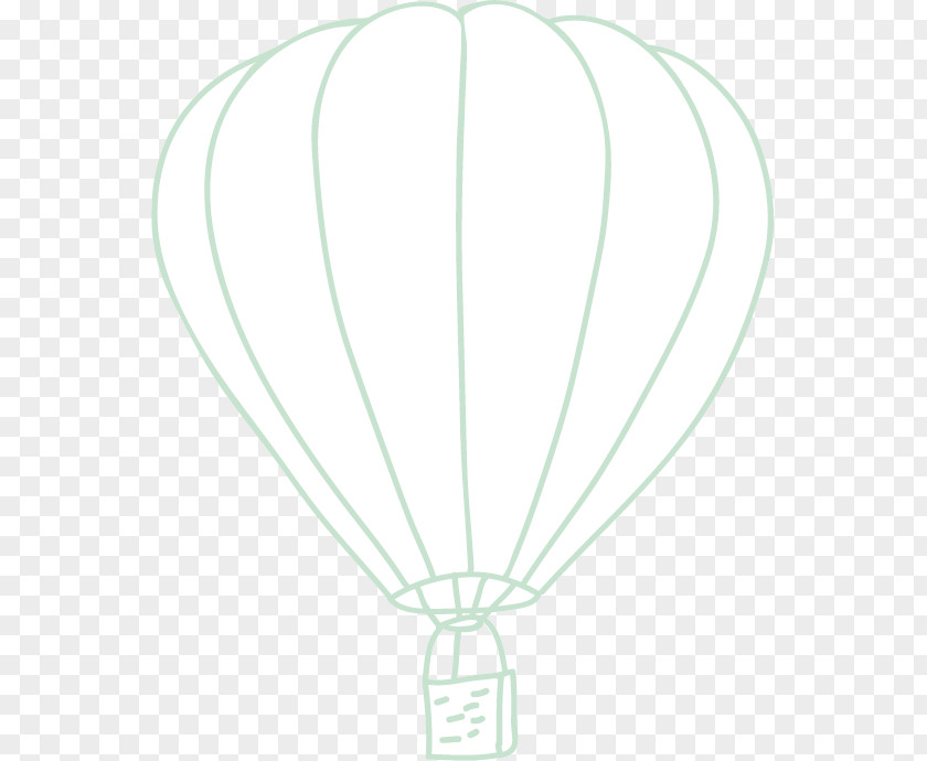 Vector Line Drawing Hot Air Balloon Green PNG