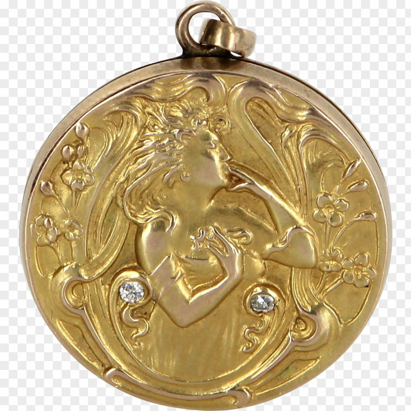 Gold Locket Bronze Medal PNG