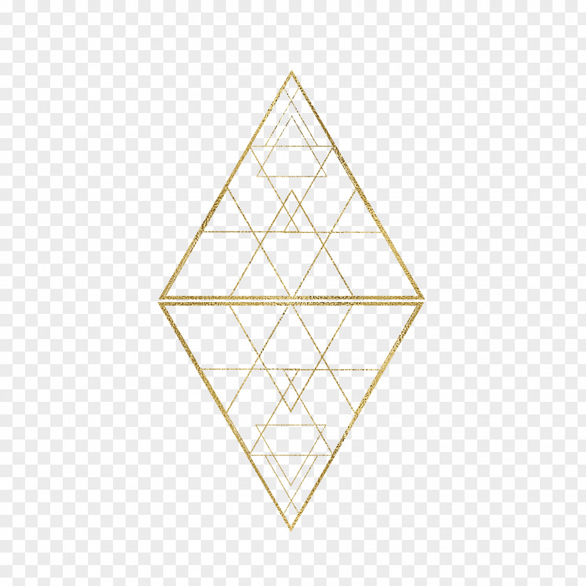 Golden Diamond Triangle Pattern PNG