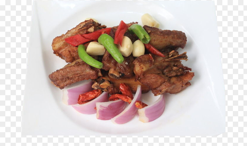Double Onion Pepper Pork Ribs Spare Pigs Ear PNG
