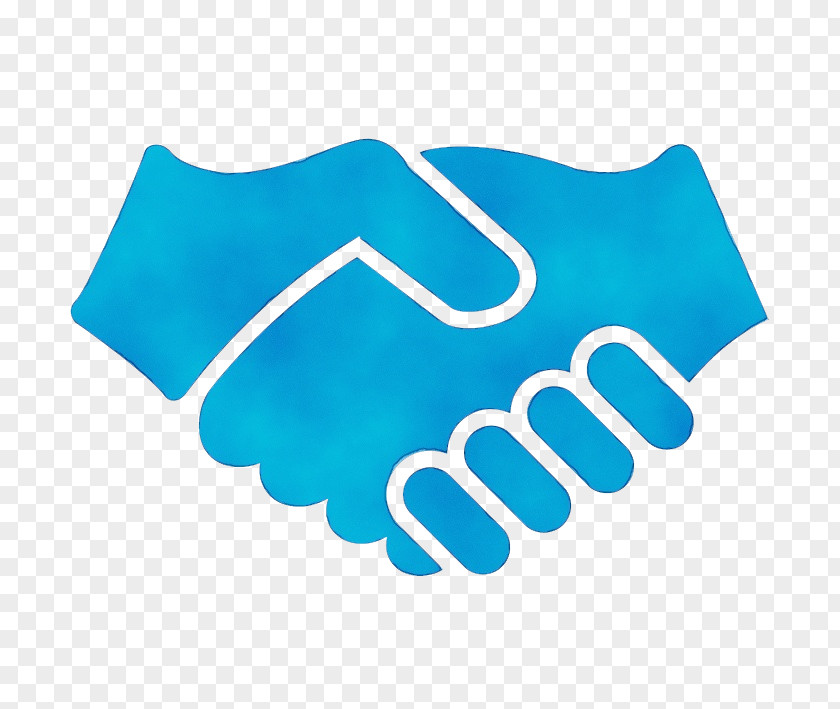 Electric Blue Glove Handshake PNG
