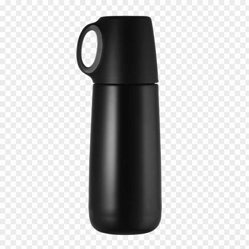 Pure Black Kettle Lid Bottle Vacuum Flask PNG