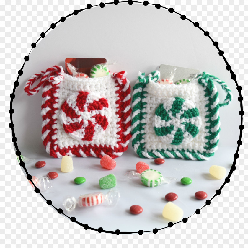Santa Claus Crochet Candy Cane Christmas Ornament Pattern PNG