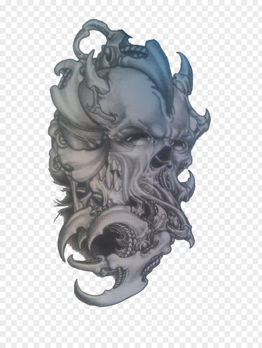 Skull Jaw Tattoo Black Alien IPhone PNG