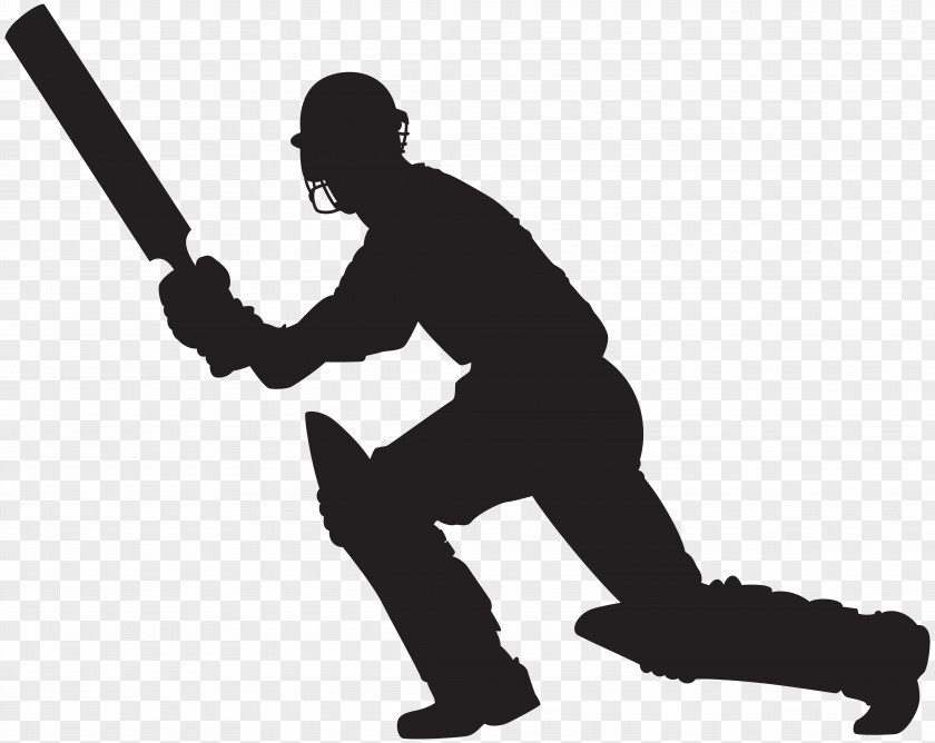Cricket Player Silhouette Clip Art Image PNG