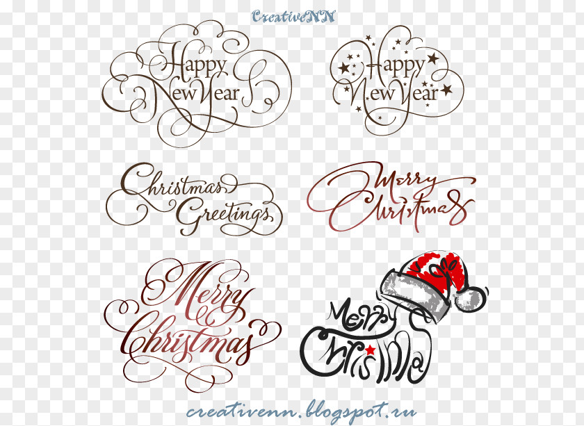 Happy New Year Font Clip Art Christmas Day Tree Card Ornament PNG
