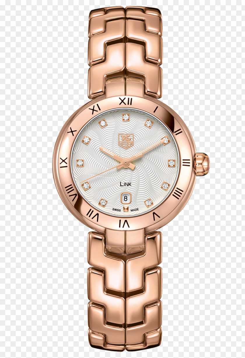 Tag Heuer Watch Rose Gold Female Table TAG Swiss Made Quartz Clock Chronograph PNG