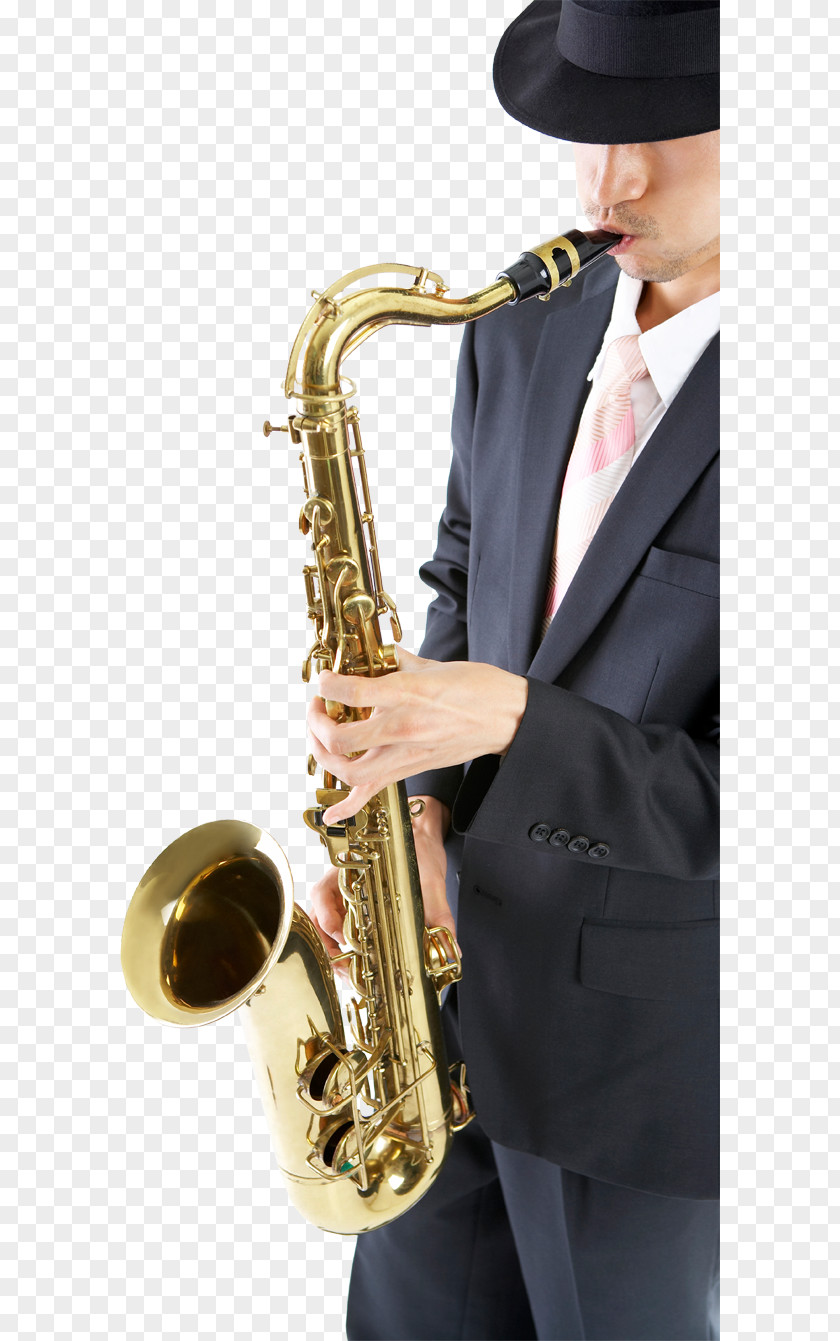 Blown Long Man China Saxophone Illustration PNG