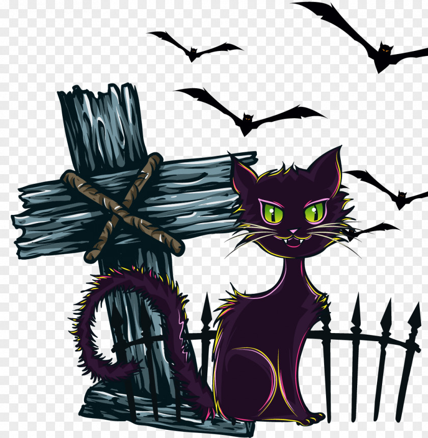 Halloween Cat Pics Black The Tree Jack-o'-lantern Clip Art PNG