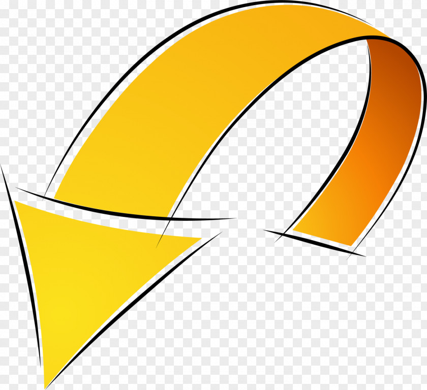 Yellow Hand Painted Arrow Arah PNG