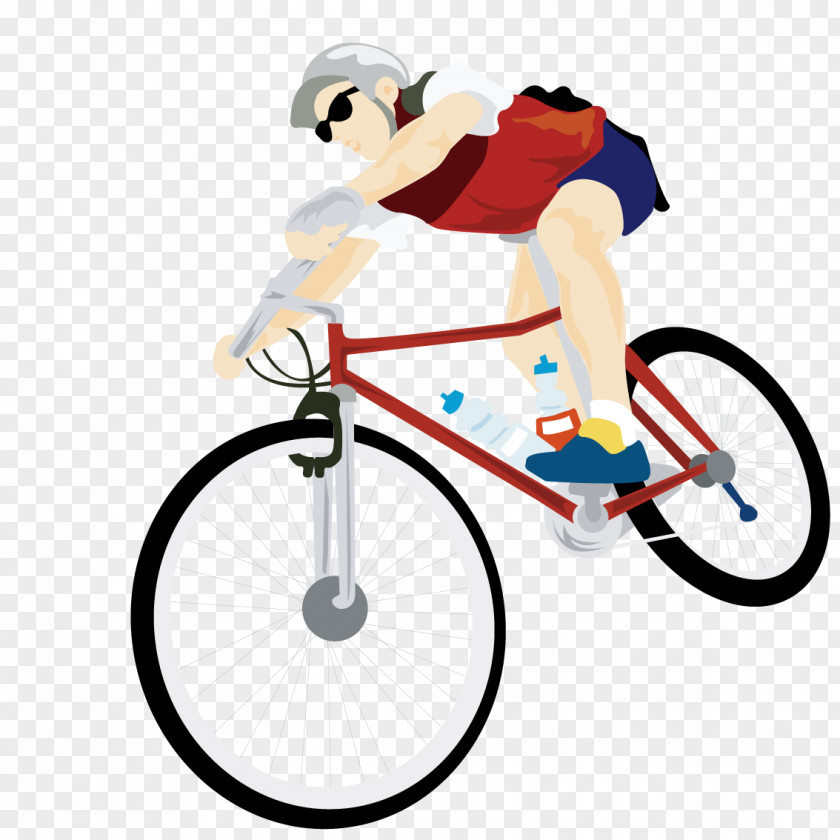 Mountain Biking Athletes Cycling Bicycle Cartoon Illustration PNG