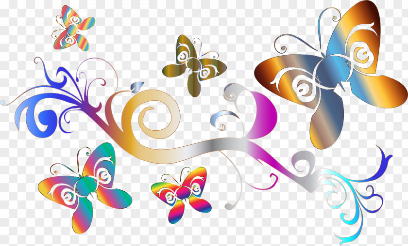 Swirls Butterfly Clip Art PNG